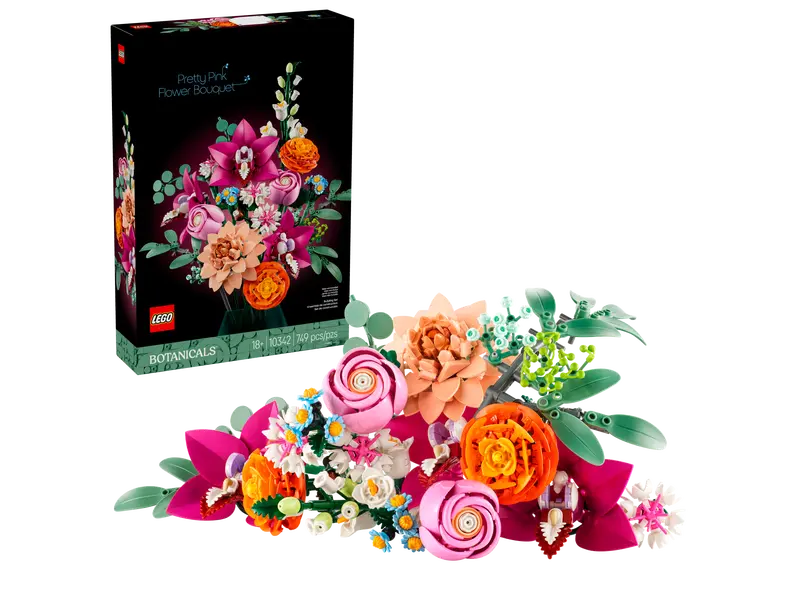 LEGO Botanicals Pretty Pink Flower Bouquet 10342 Amazon