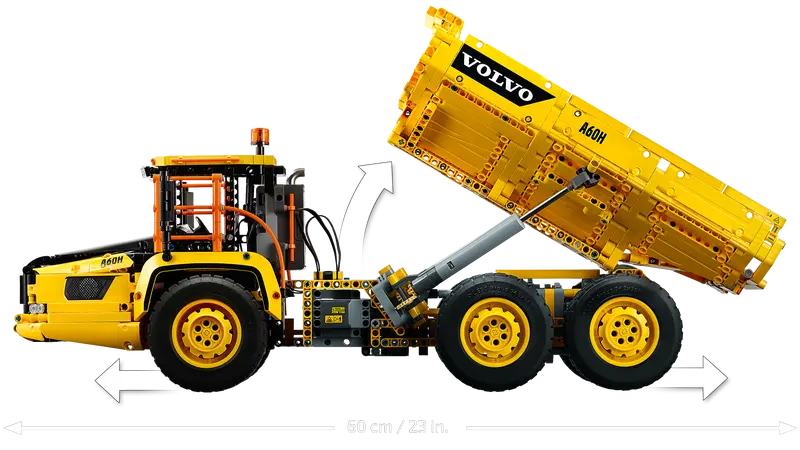 LEGO® Technic 6x6 Volvo Articulated Hauler 42114 from the side