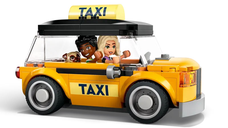 LEGO® Friends 42656 Heartlake City Airport and Airplane comes with a taxi to transport passengers to the airport
