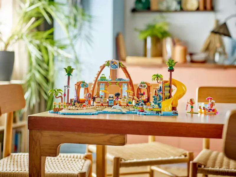 LEGO® Friends Family Holiday Beach Resort 42673 displayed on a table