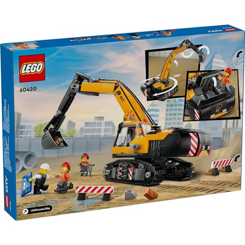 LEGO City Yellow Construction Excavator, Digger Truck 60420