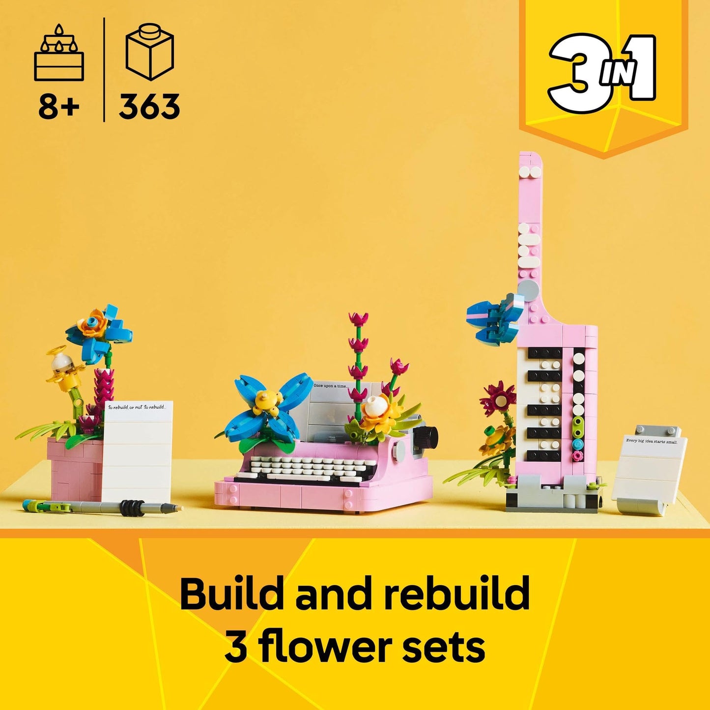 LEGO Creator 3in1 Typewriter with Flowers 31169 Brick Island