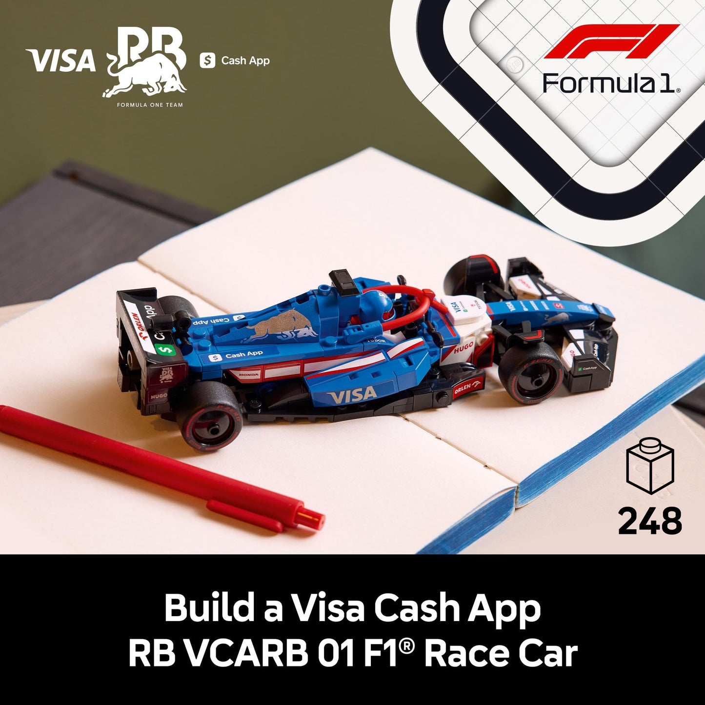 LEGO Speed Champions Visa Cash App RB VCARB 01 F1 Race Car 77246 Brick Island