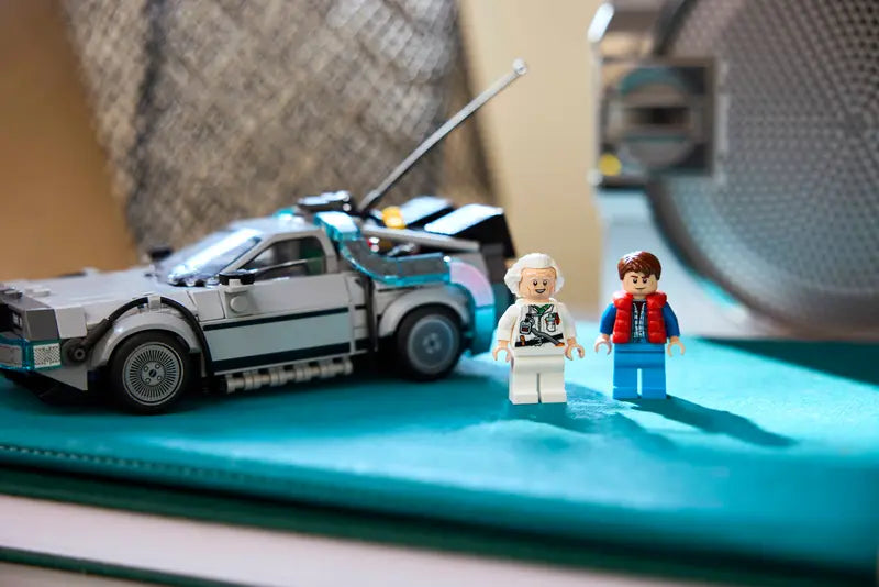 LEGO Speed Champions Time Machine from Back to the Future 77256 comes with 2 characters from the movie franchise: Doc Brown and Marty McFly