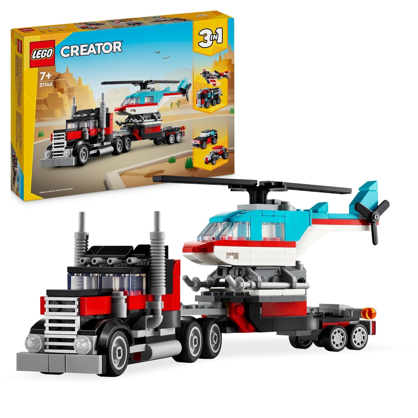 LEGO Creator Flatbed Truck with Helicopter 31146 Amazon