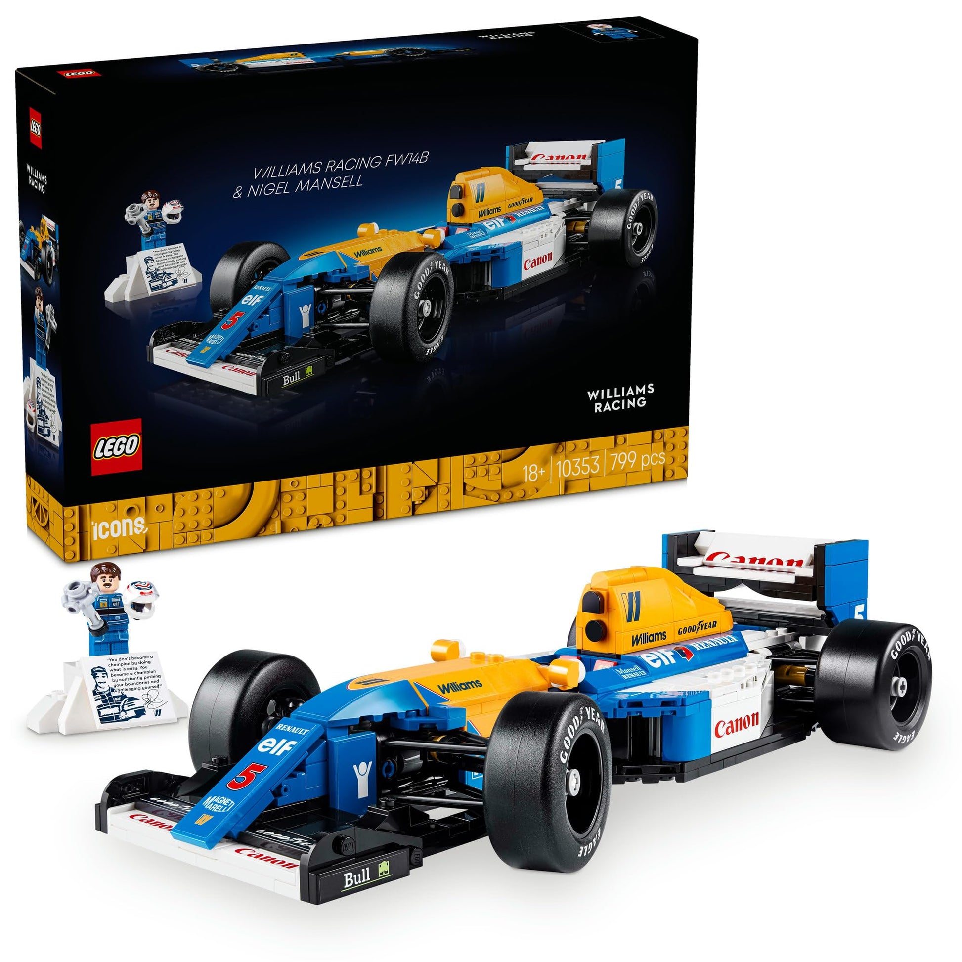 LEGO Icons Williams Racing FW14B & Nigel Mansell F1 10353 Brick Island