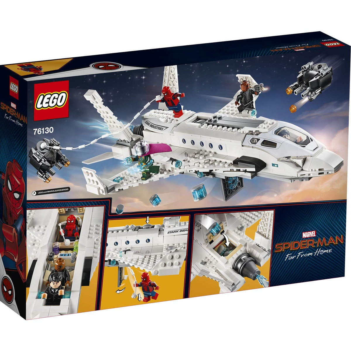 LEGO Marvel Spider-Man Stark Jet and The Drone Attack 76130
