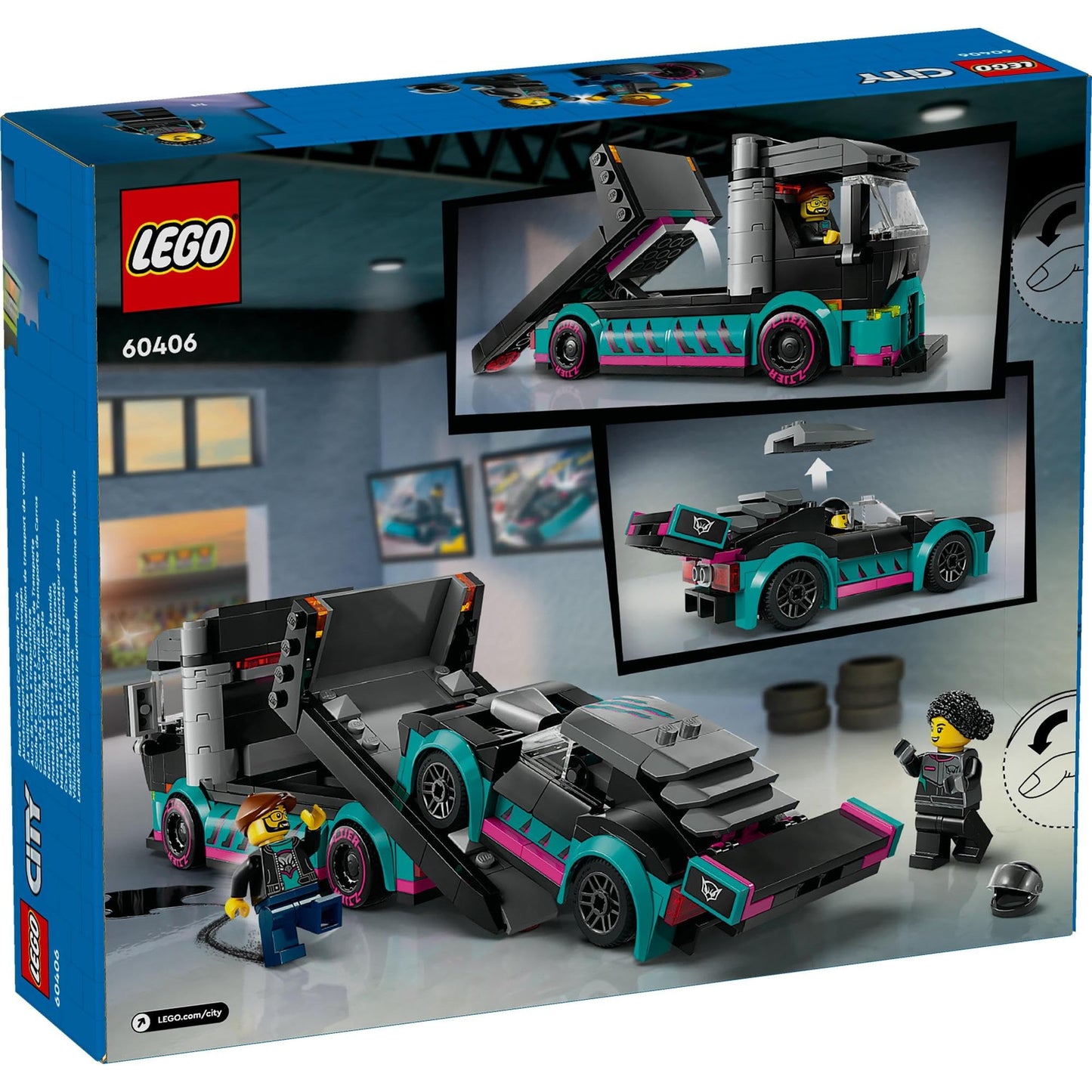 LEGO City Race Car and Car Carrier Truck 60406 B Brick Island