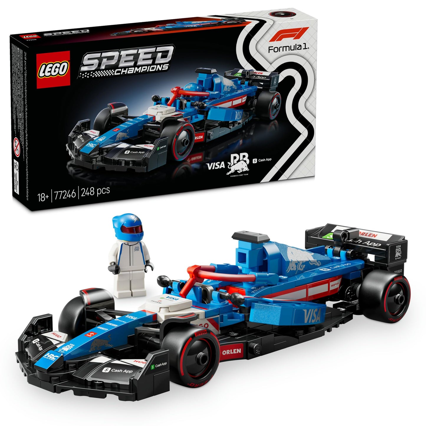 LEGO Speed Champions Visa Cash App RB VCARB 01 F1 Race Car 77246 Brick Island