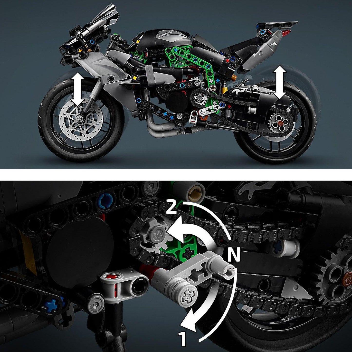LEGO Technic Kawasaki Ninja H2R Motorcycle 42170 Amazon
