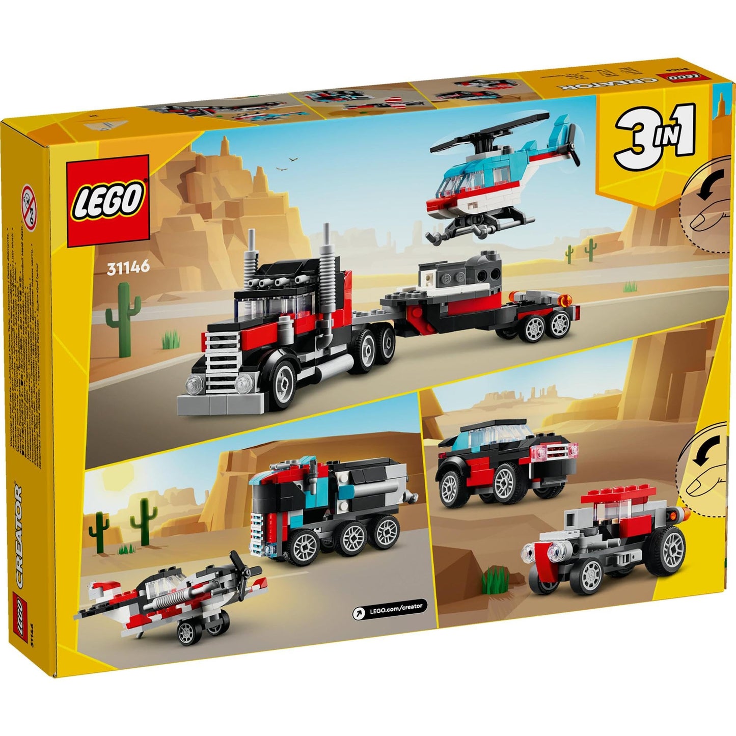 LEGO Creator Flatbed Truck with Helicopter 31146 Amazon