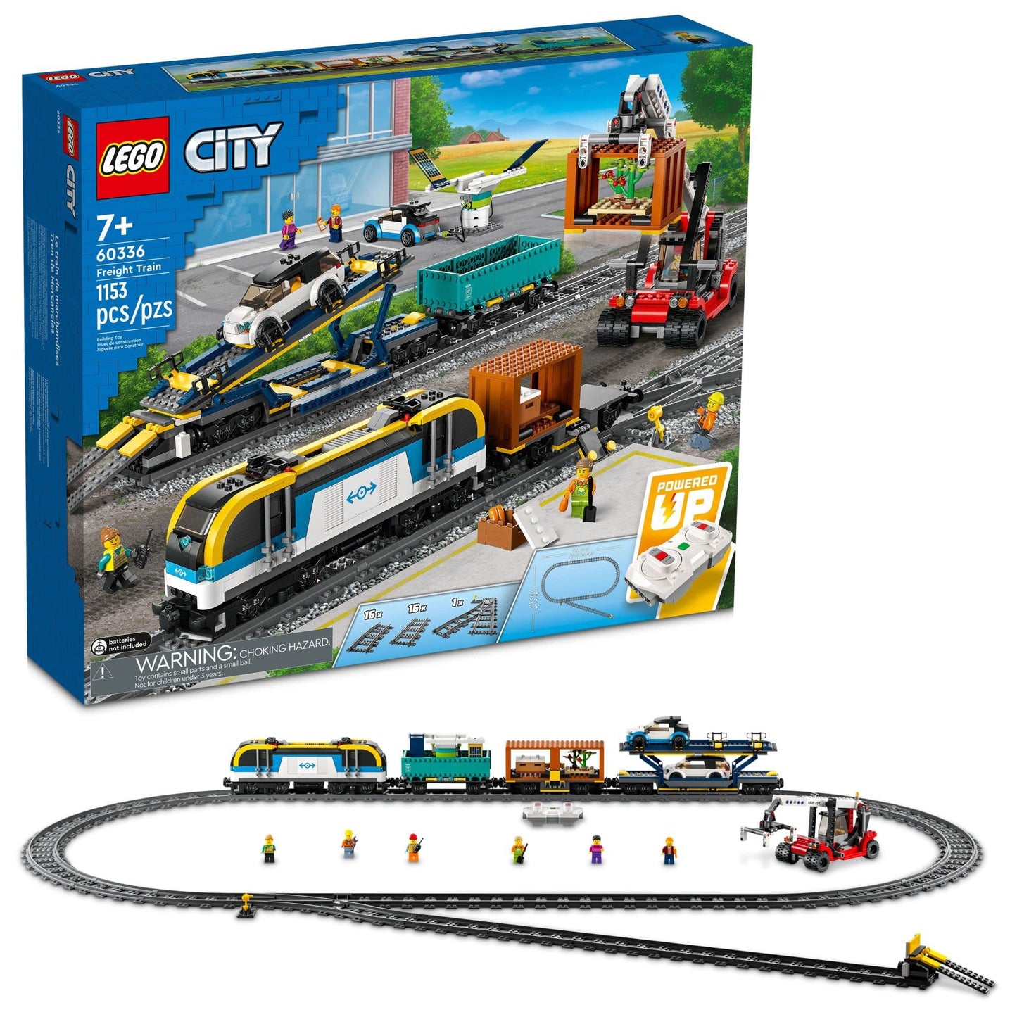 LEGO City Freight Train 60336 with Powered Up Technology Brick Island