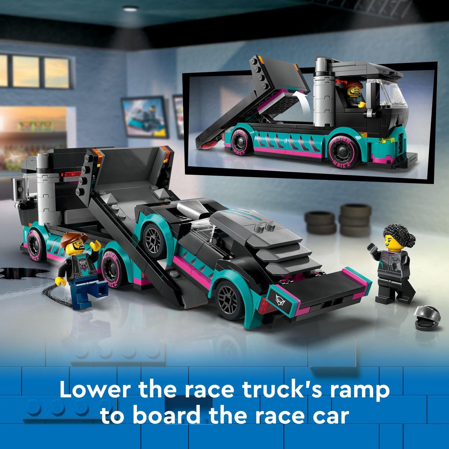 LEGO City Race Car and Car Carrier Truck 60406 B Brick Island