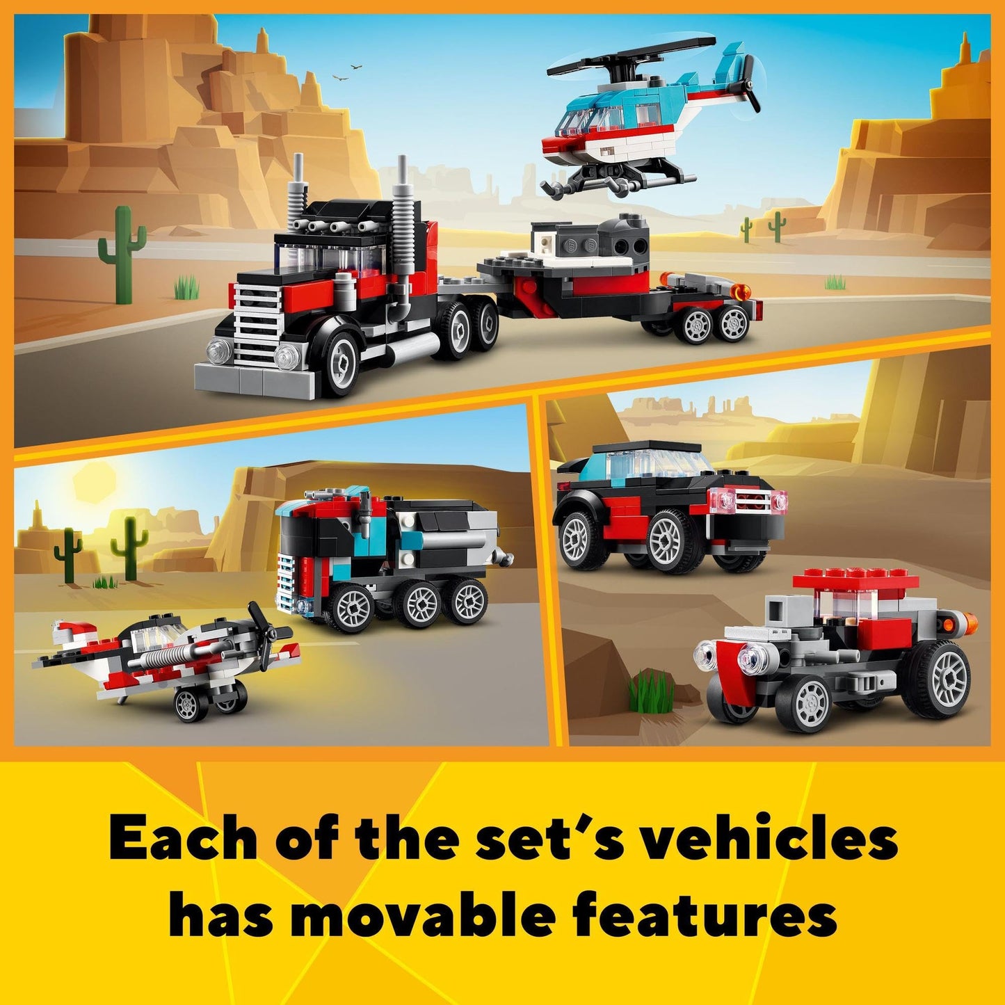 LEGO Creator Flatbed Truck with Helicopter 31146 Amazon