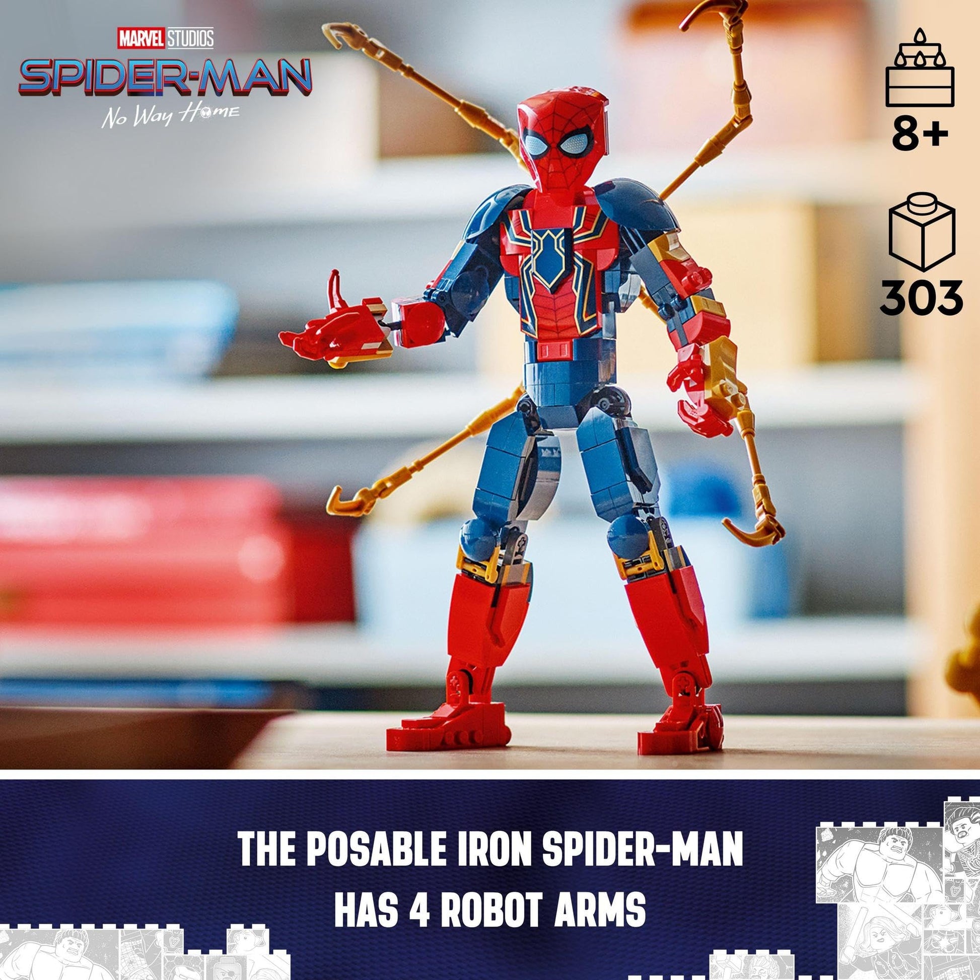 LEGO Super Heroes Marvel Iron Spider-Man Construction Figure 76298 Brick Island