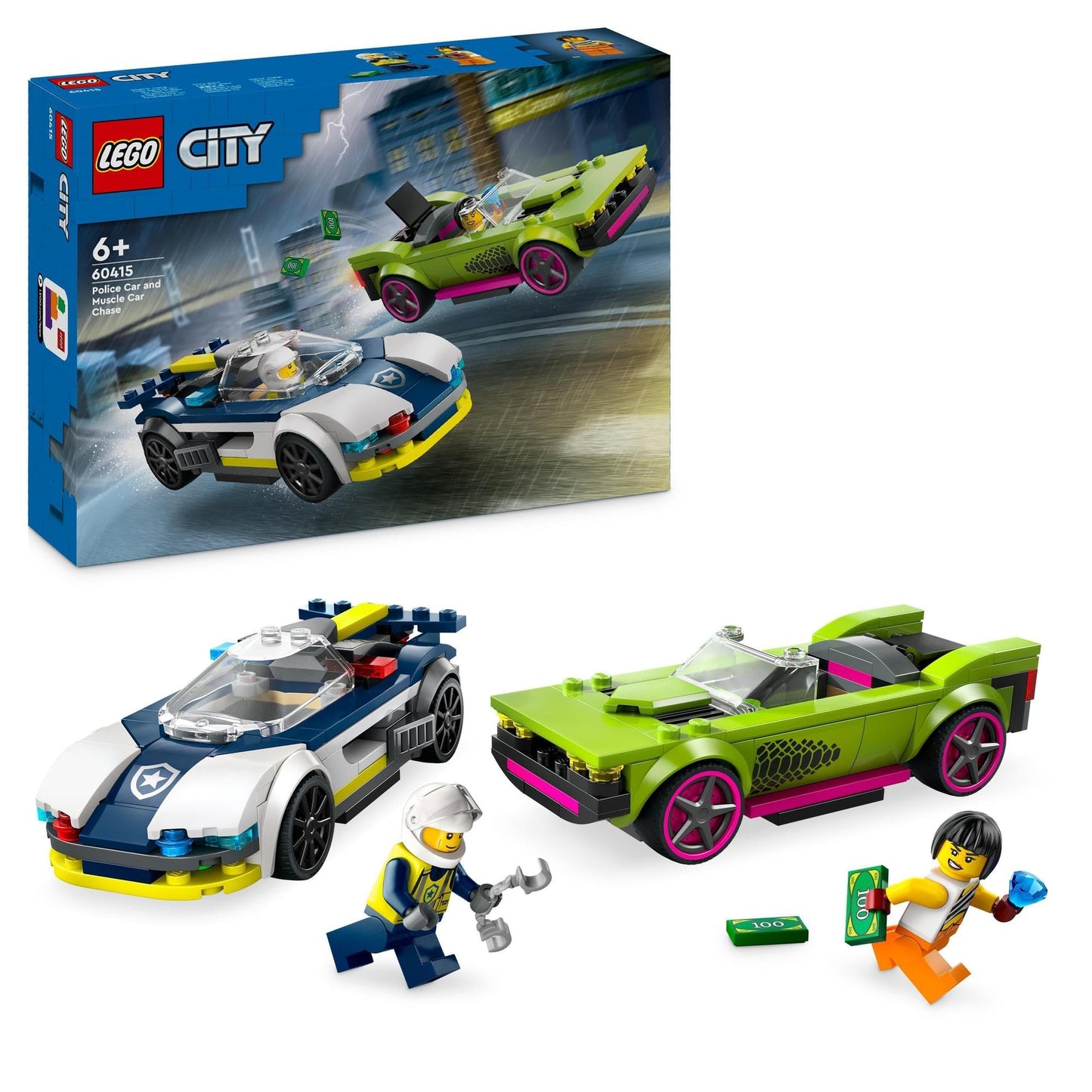 LEGO City Police Car and Muscle Car Chase 60415 Brick Island