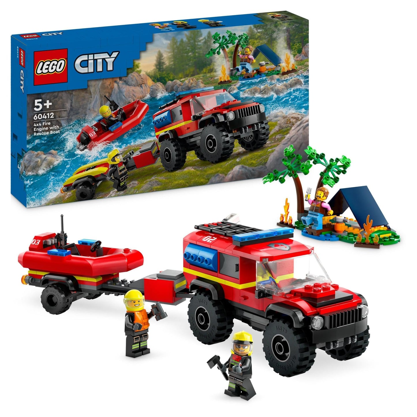 LEGO City 4x4 Fire Engine with Rescue Boat T60412 Brick Island