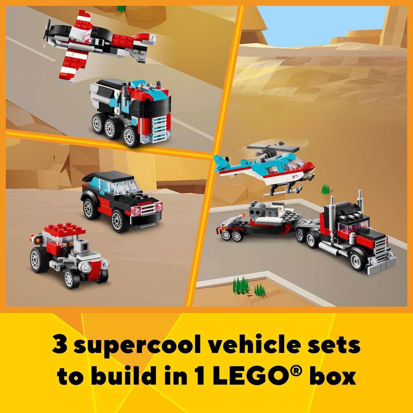 LEGO Creator Flatbed Truck with Helicopter 31146 Amazon