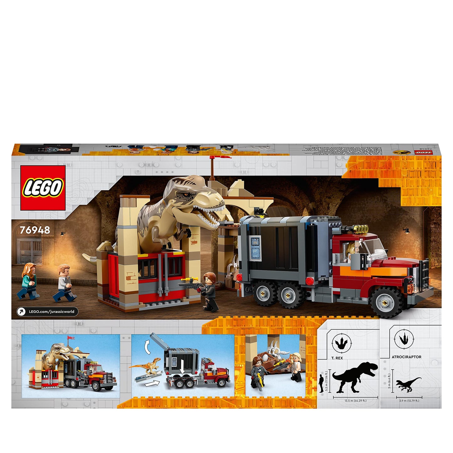 LEGO 76948 Jurassic World T. rex & Atrociraptor Dinosaur Breakout