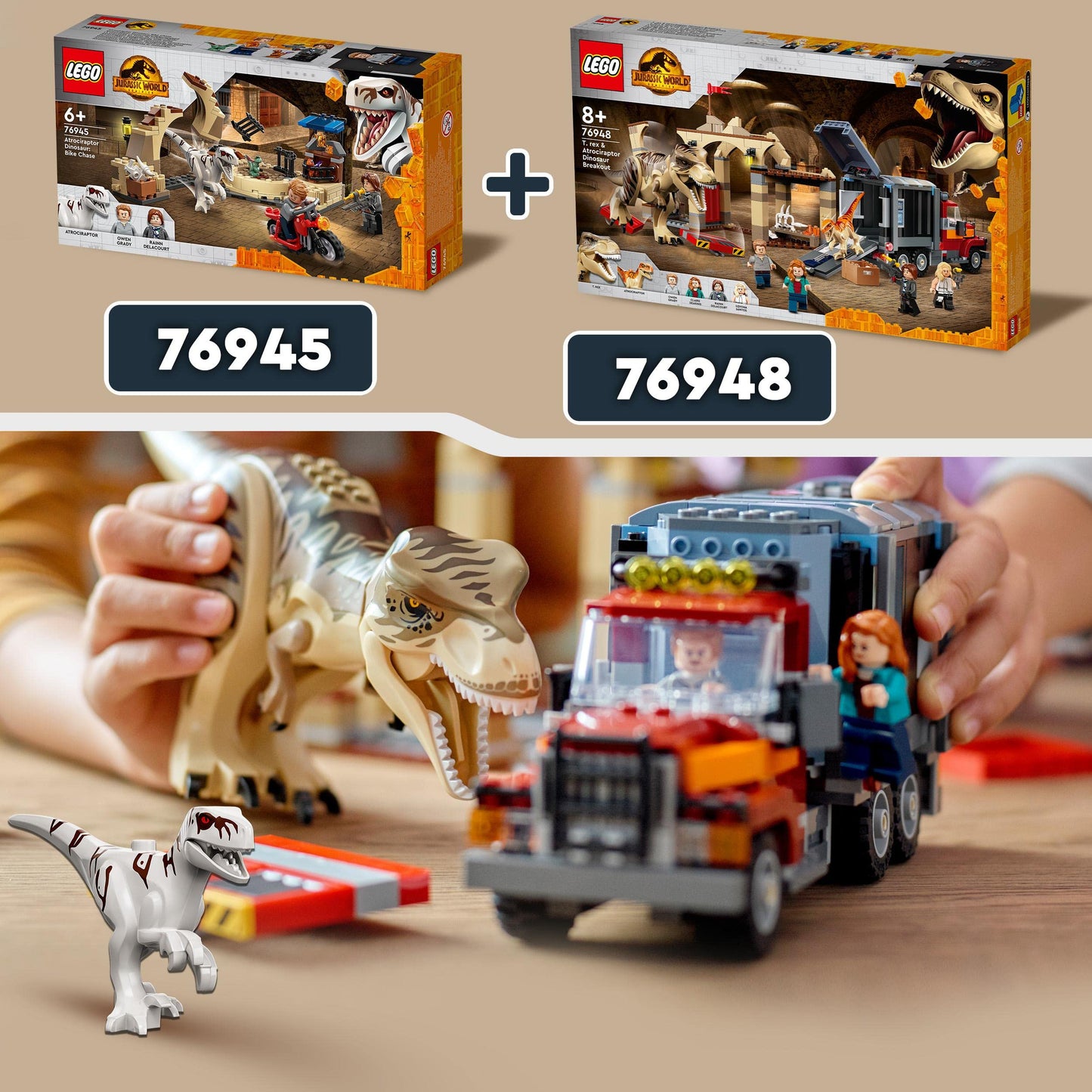 LEGO 76948 Jurassic World T. rex & Atrociraptor Dinosaur Breakout
