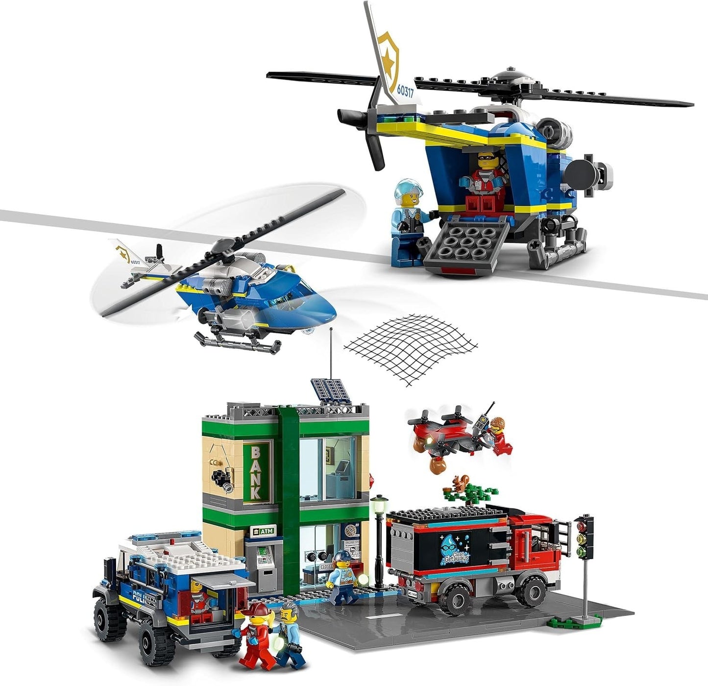 Lego City 60317 Police Chase at The Bank with Helicopter