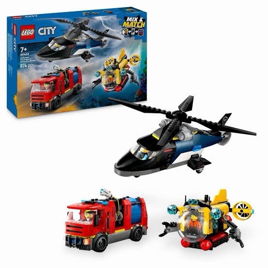 LEGO City 60462 - Helicopter, Fire Truck & Submarine Remix