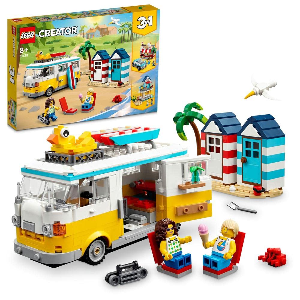 LEGO Creator 31138 Beach Camping Bus Construction Set for Children from 4 Years