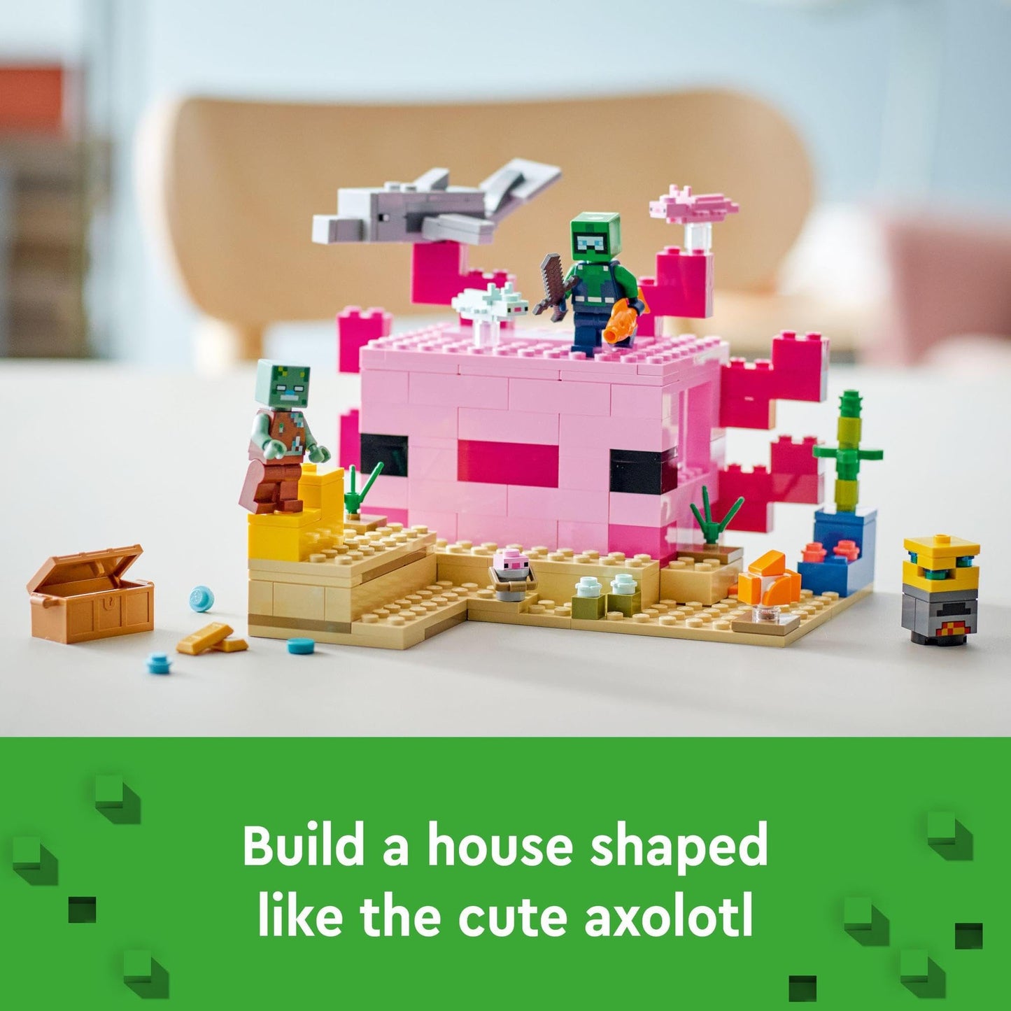 LEGO Minecraft The Axolotl House 21247 Building Toy Set Amazon