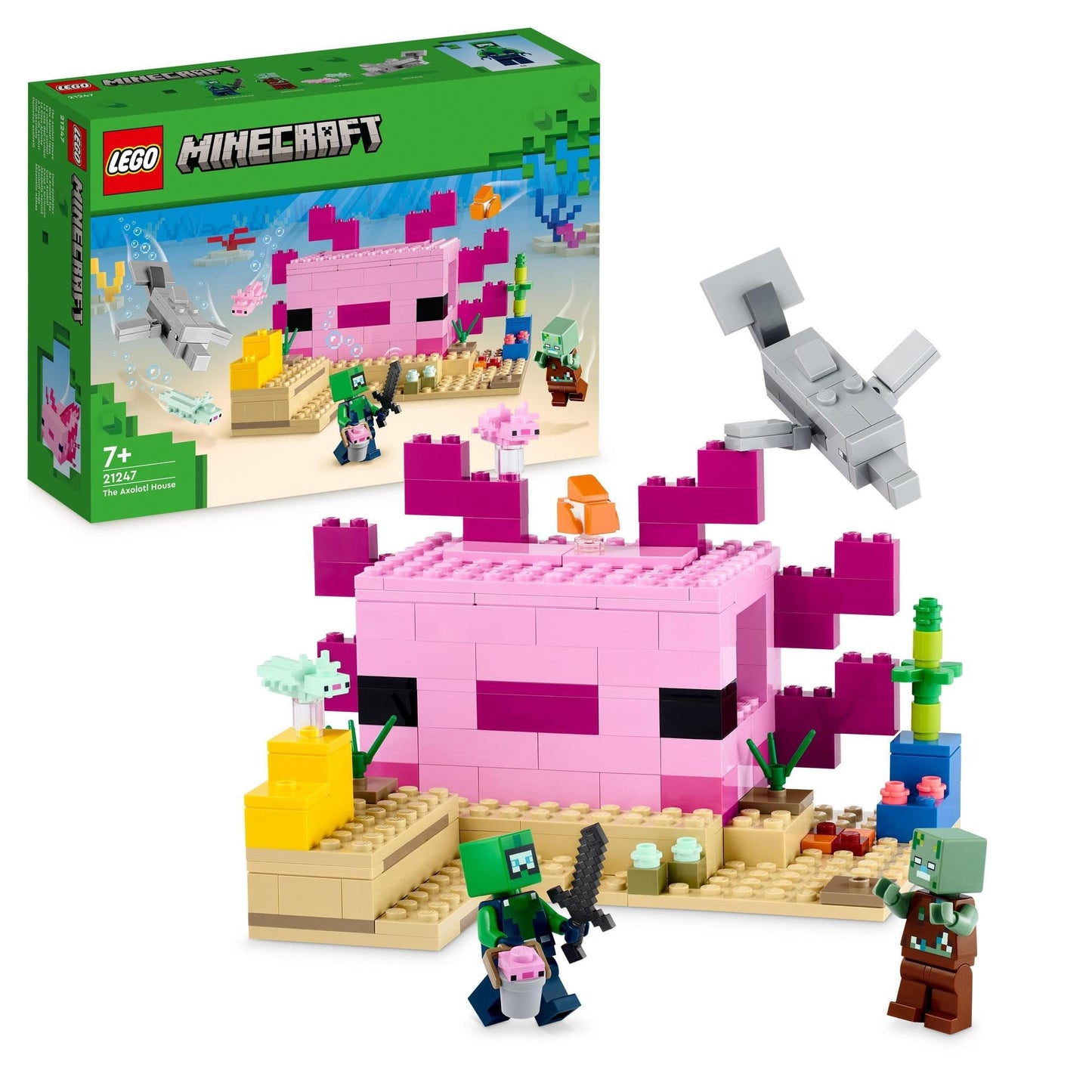 LEGO Minecraft The Axolotl House 21247 Building Toy Set Amazon