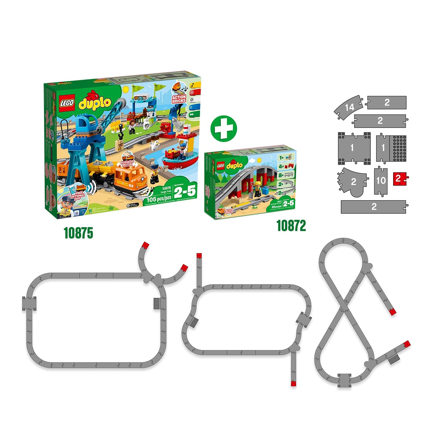 LEGO® DUPLO® Town Train Bridge and Tracks 10872 Building Block Amazon
