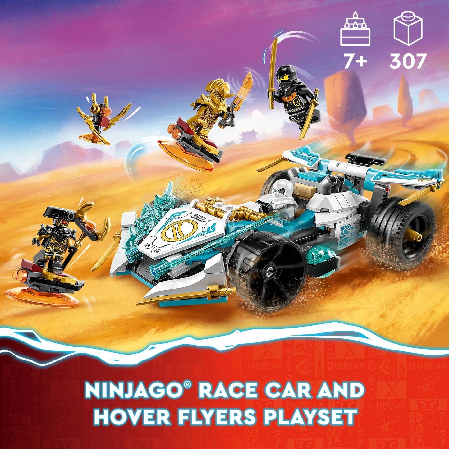 LEGO® NINJAGO® Zane’s Dragon Power Spinjitzu Racing Car 71791 Building Toy Amazon