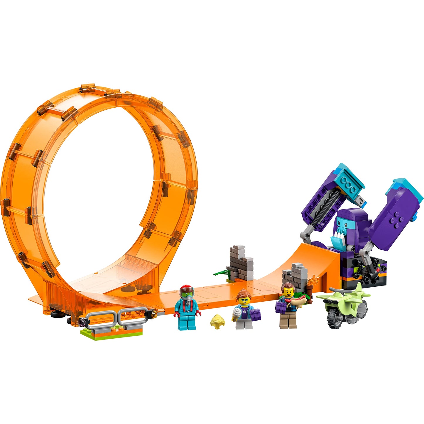LEGO City Stuntz Smashing Chimpanzee Stunt Loop with Flywheel Toy Amazon