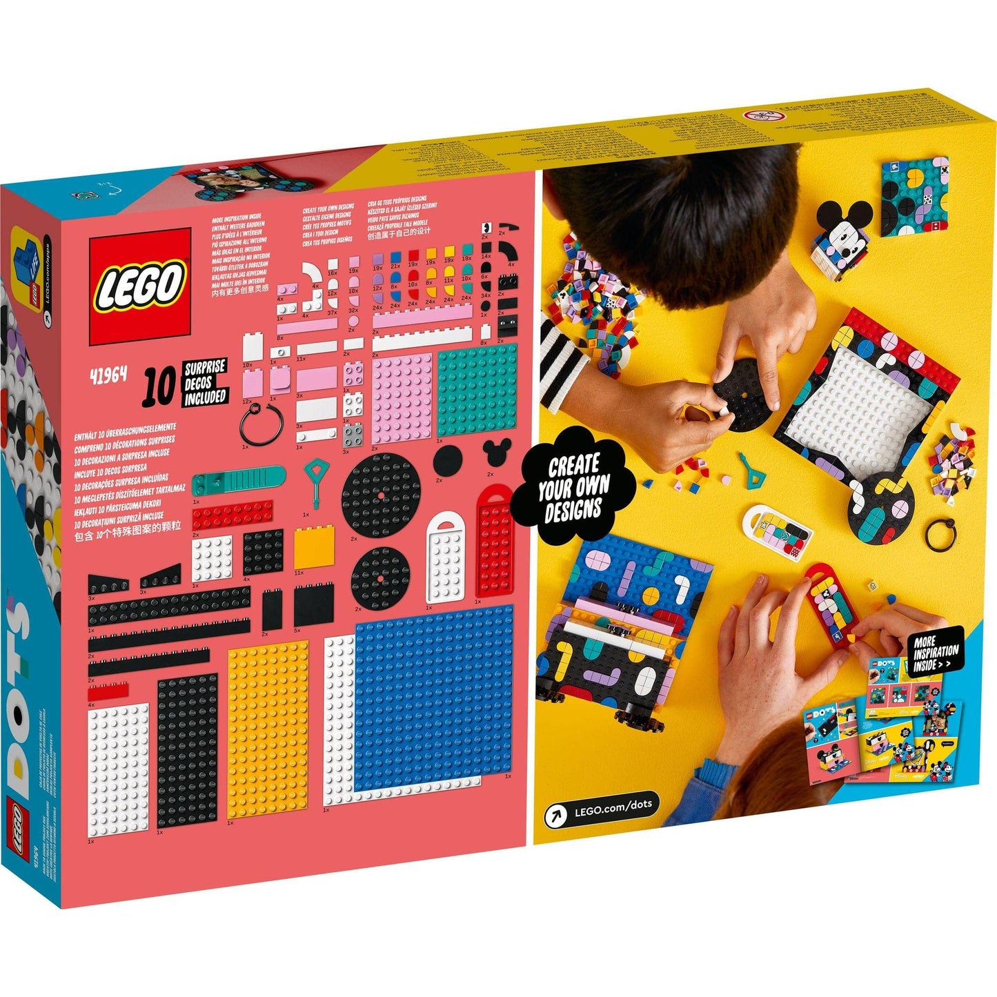 LEGO DOTS Disney Mickey Mouse & Minnie Mouse Back-to-School Project Box DIY Kit 41964 Amazon