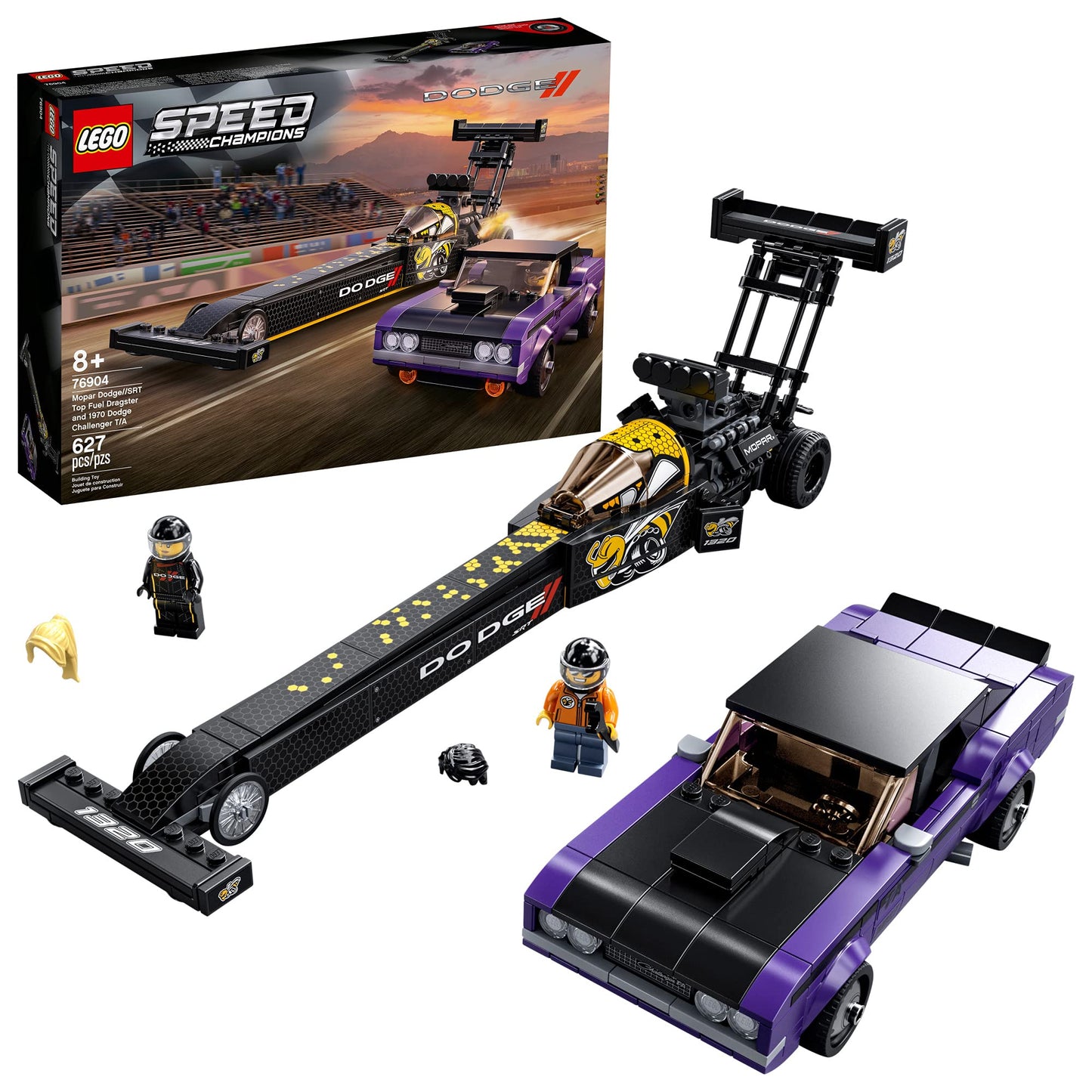 LEGO Speed Champions Mopar Dodge//SRT Top Fuel Dragster and 1970 Dodge Challenger 76904 Amazon