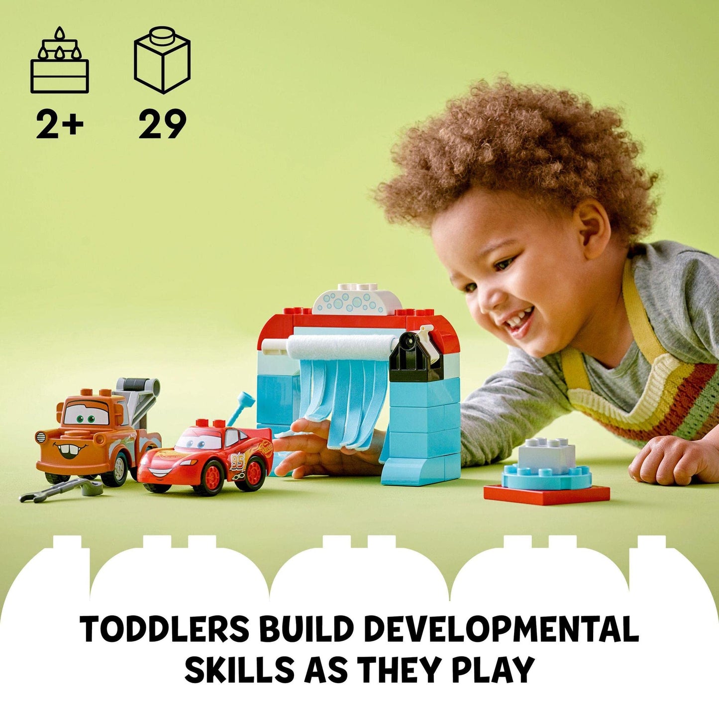 LEGO® DUPLO® Disney and Pixar’s Cars Lightning McQueen & Mater’s Car Wash Fun 10996 Building Toy Set; for Kids Aged 2 Amazon