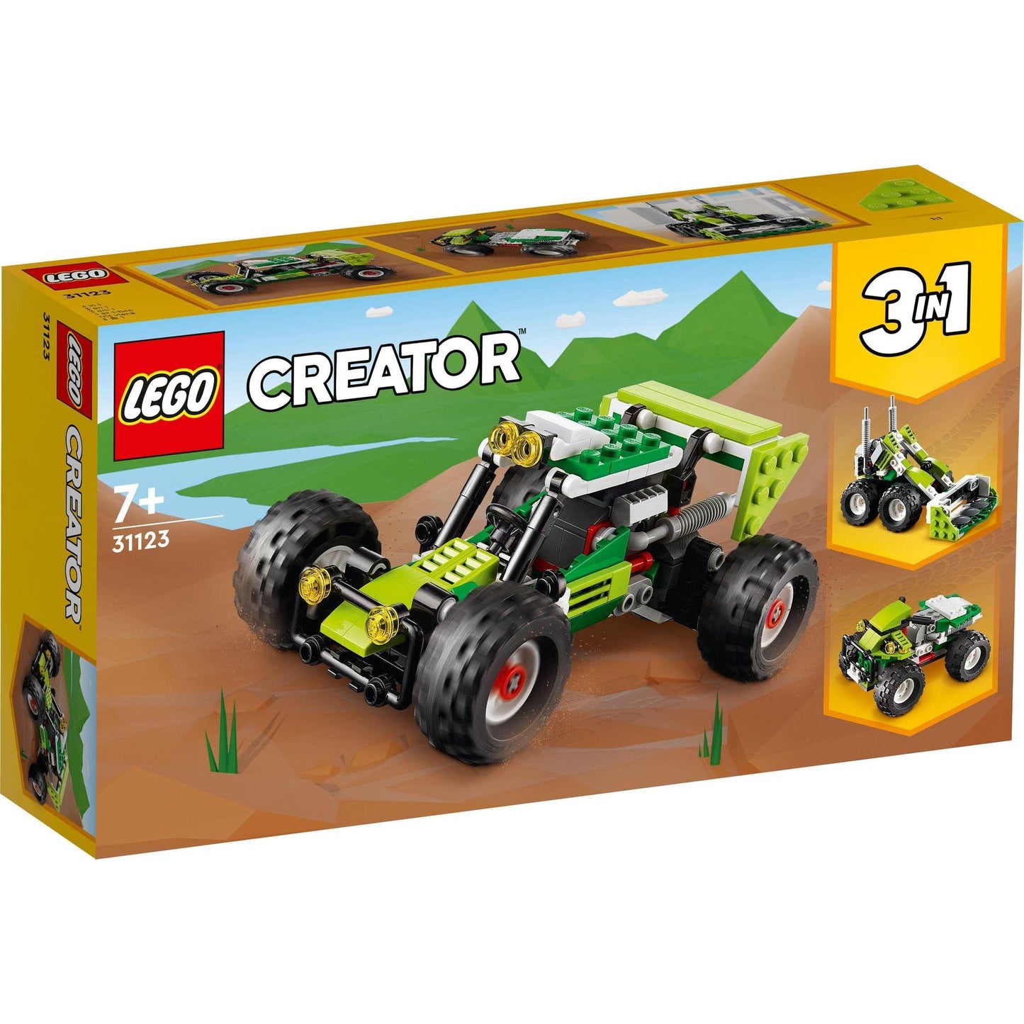 LEGO® Creator 3in1 Off-Road Buggy 31123 Building Kit; Features a Skid Loader and ATV (All-Terrain Vehicle) for Kids Aged 7+