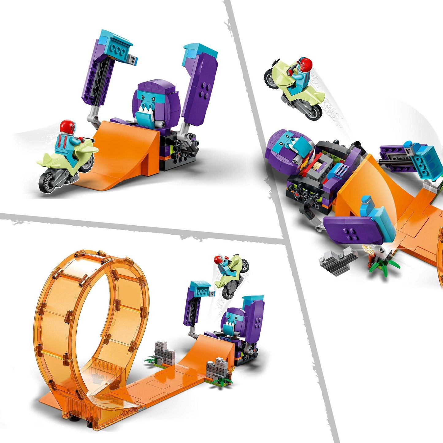 LEGO City Stuntz Smashing Chimpanzee Stunt Loop with Flywheel Toy Amazon