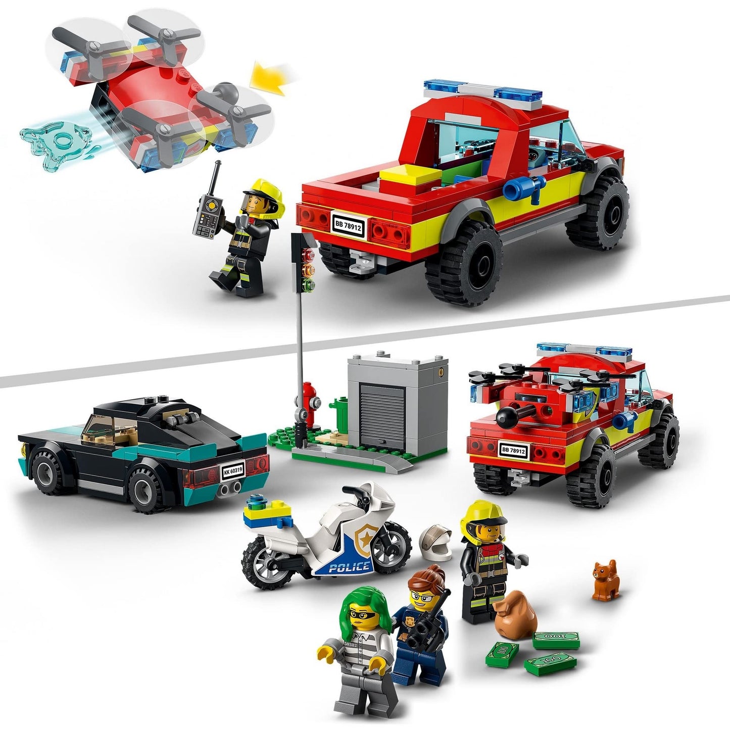 LEGO City Fire Rescue & Police Chase 60319 Kids Building