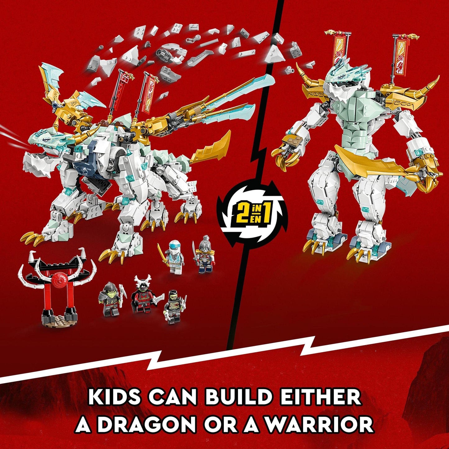 LEGO® NINJAGO® Zane’s Ice Dragon Creature 71786 Building Toy Set Amazon