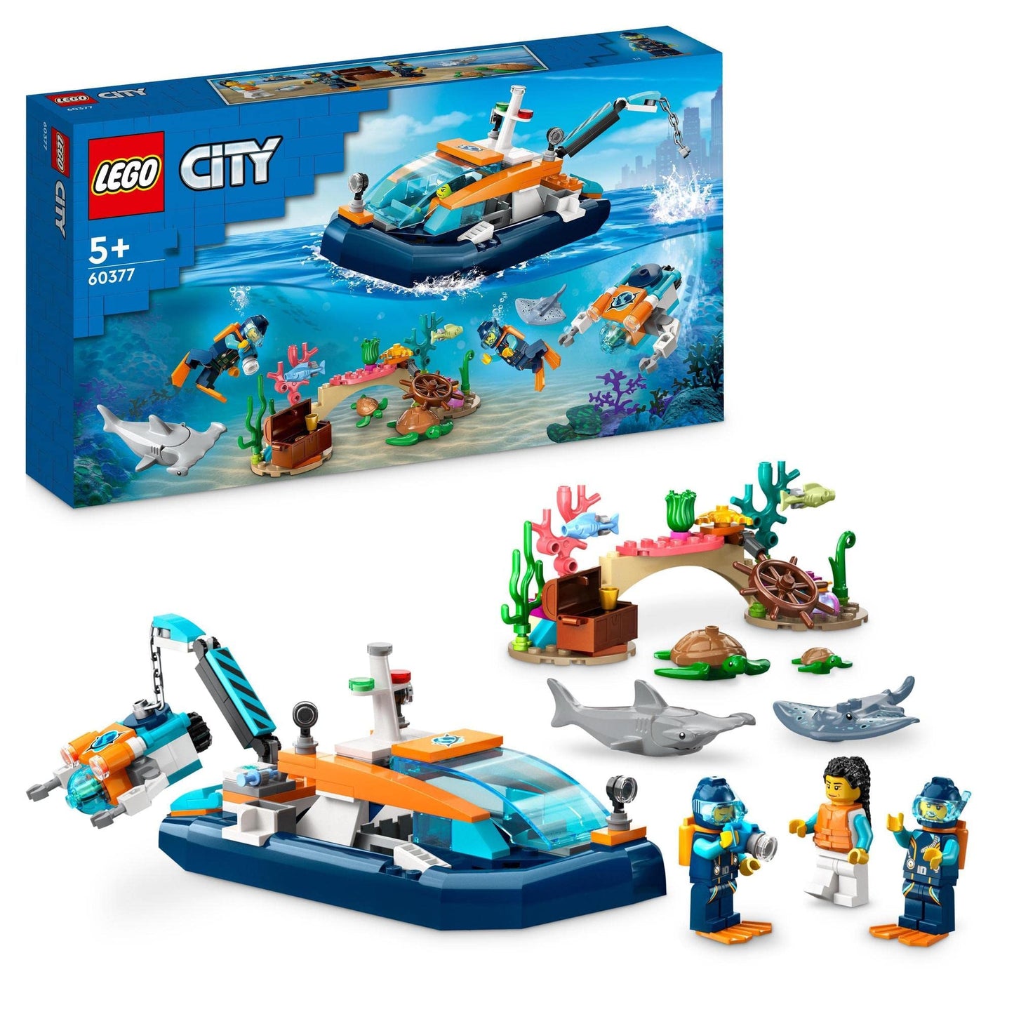LEGO® City Explorer Diving Boat 60377 Building Toy Amazon