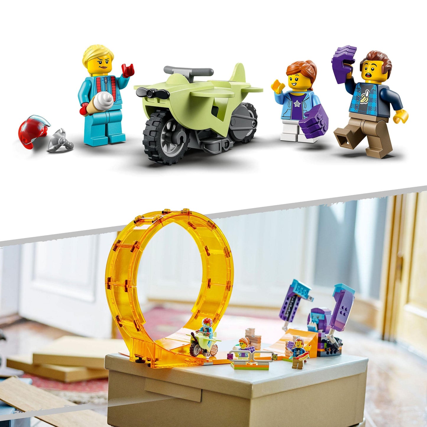 LEGO City Stuntz Smashing Chimpanzee Stunt Loop with Flywheel Toy Amazon