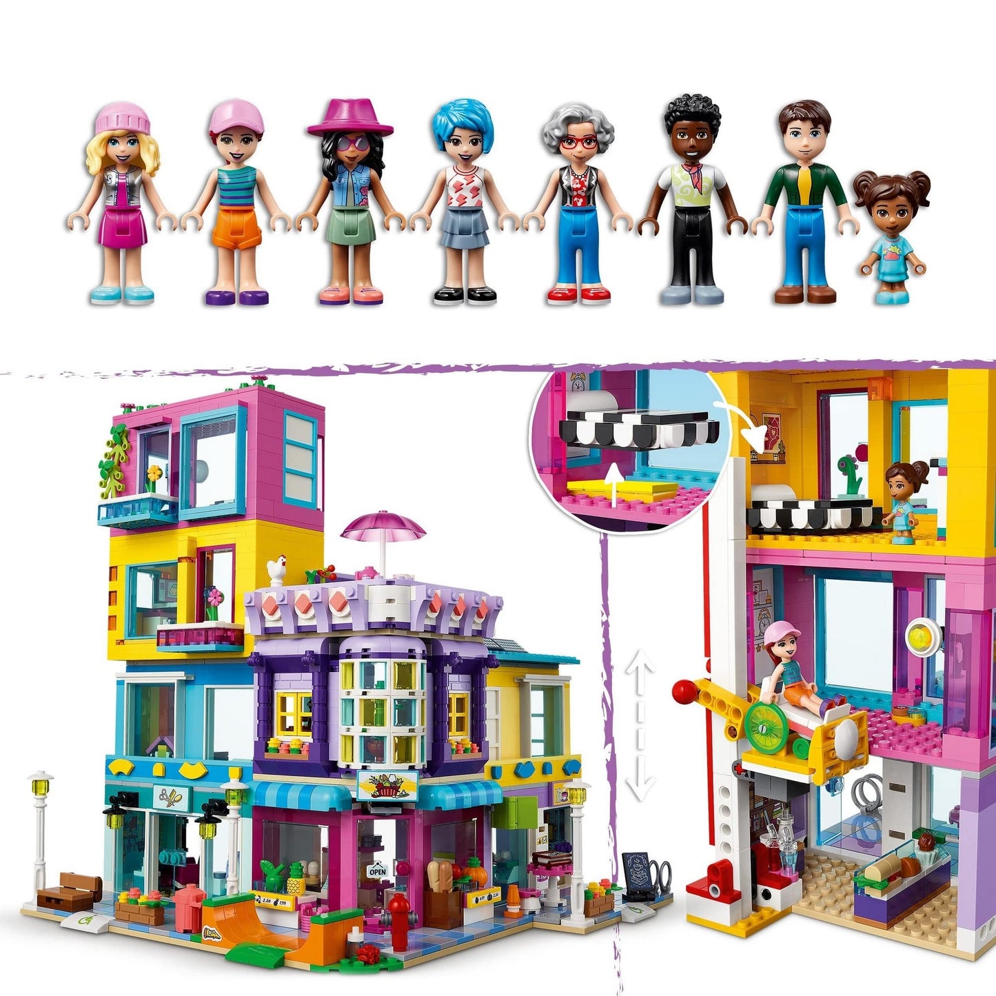 LEGO Friends Main Street Building 41704 Kids Building and Construction Toy Amazon