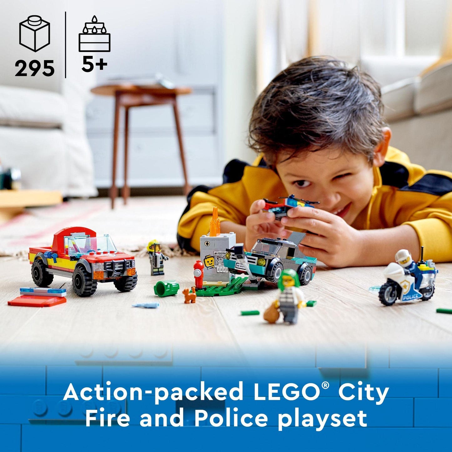 LEGO City Fire Rescue & Police Chase 60319 Kids Building
