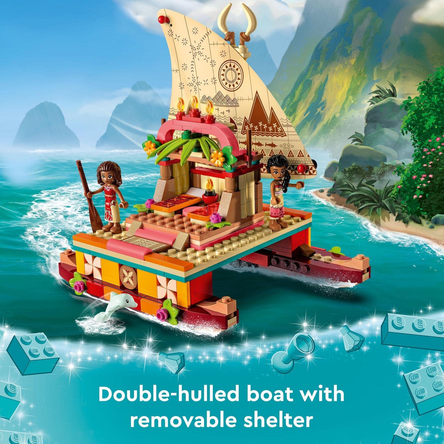 LEGO Disney Princess Moana’s Wayfinding Boat 43210 Building Toy Amazon