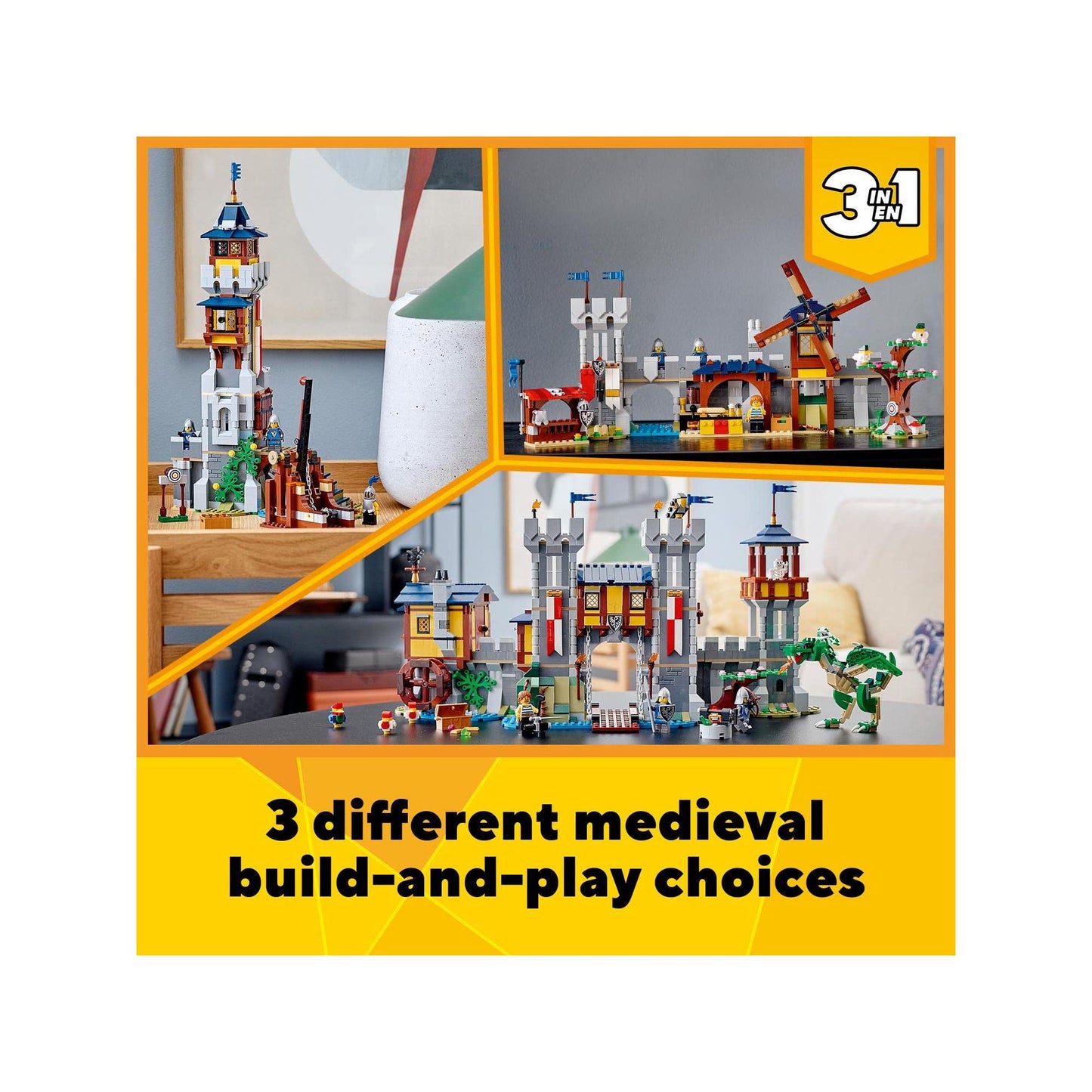 LEGO® Creator 3in1 Medieval Castle 31120 Building Kit Amazon