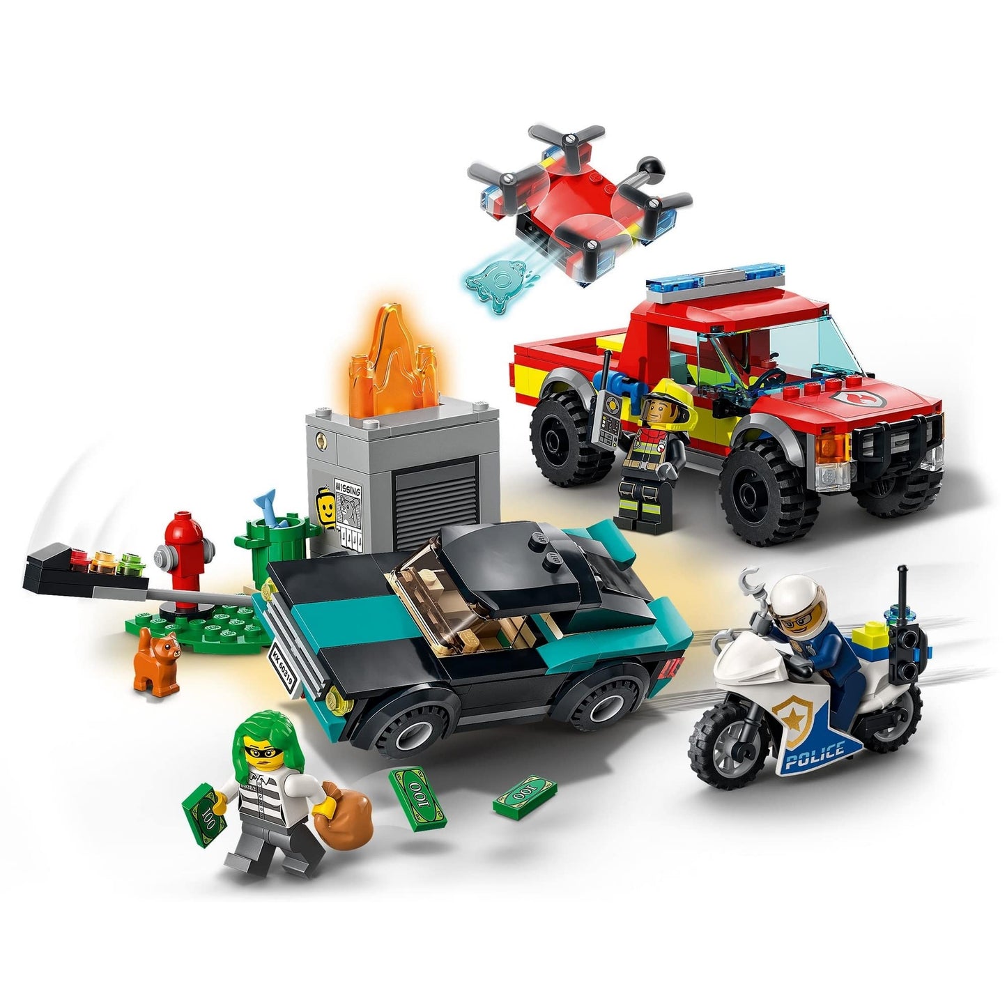 LEGO City Fire Rescue & Police Chase 60319 Kids Building