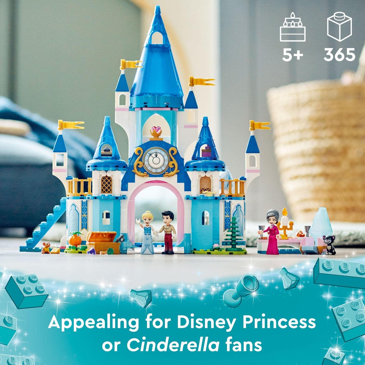 LEGO Disney Cinderella and Prince Charming’s Castle Building Kit Amazon