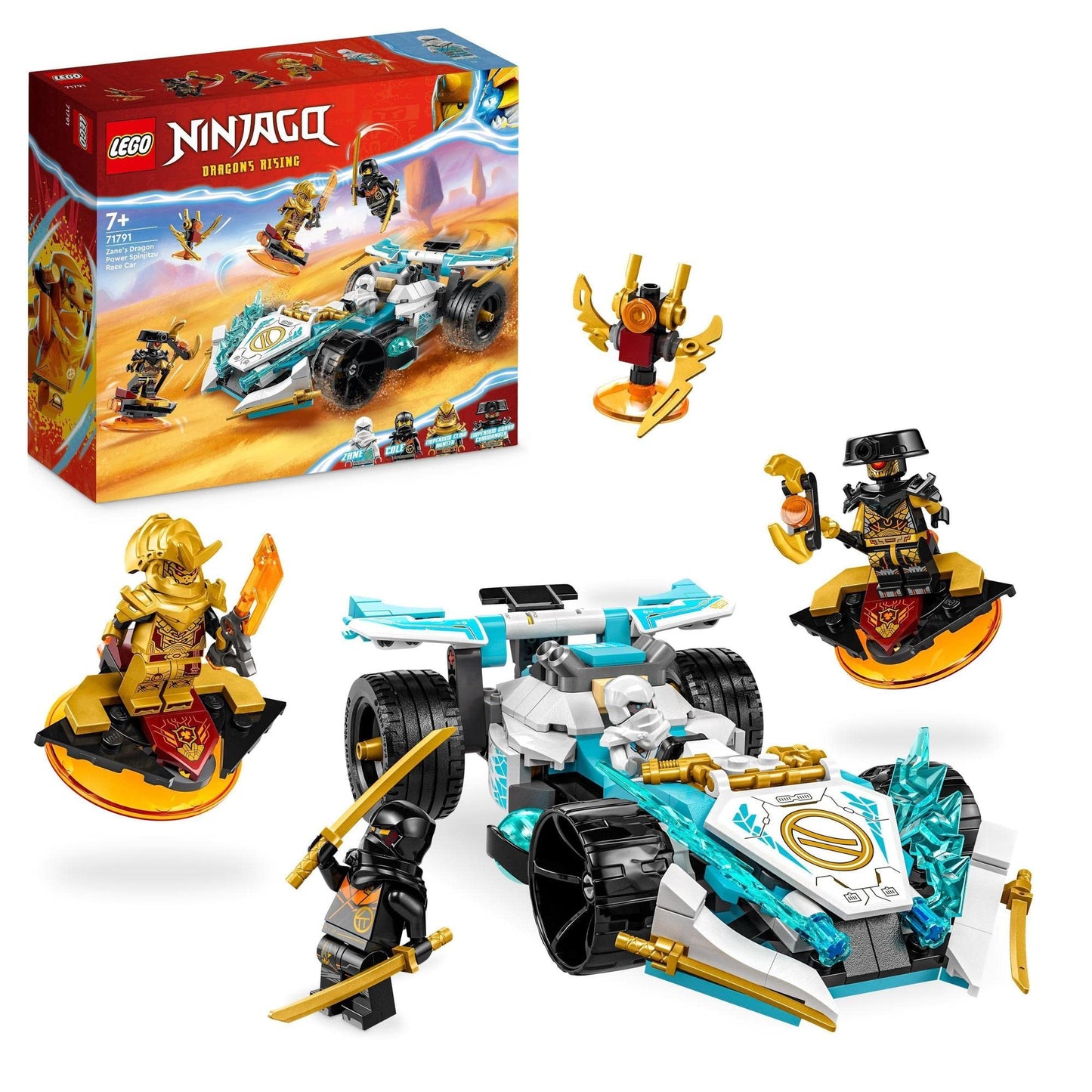 LEGO® NINJAGO® Zane’s Dragon Power Spinjitzu Racing Car 71791 Building Toy Amazon