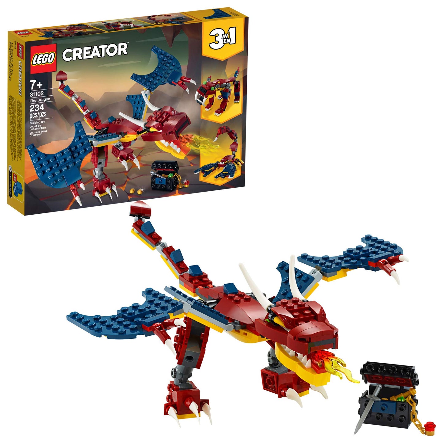 LEGO Creator 3in1 Fire Dragon 31102 Building Kit