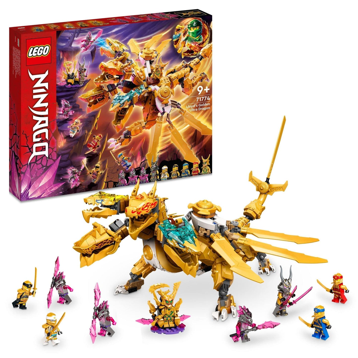 LEGO NINJAGO Lloyd’s Golden Ultra Dragon Building Kit 71774 Amazon